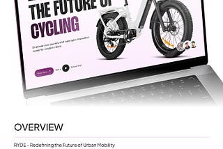 RYDE — Electric Bicycle Landing Page UI UX Design
