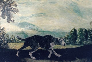 Dog in a landscape