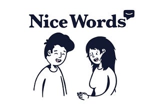 An illustration of one person saying something nice to another one.