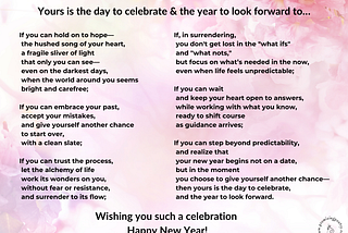Yours Is the Day To Celebrate & the Year To Look Forward To