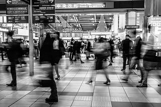 A busy metro station in Japan