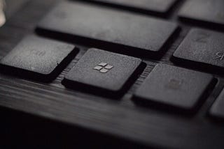 Close-up of the Windows key on a keyboard