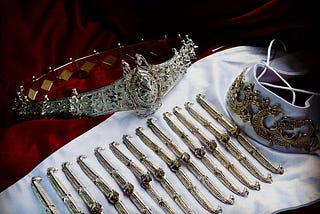 Circassian women clothes and traditional belt and chest decoration