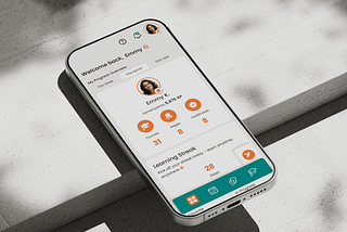 Mobile screen showing an EdTech app dashboard with a personalized greeting, tailored learning suggestions, and user achievements highlighted, illustrating hyper-personalized user experience and progress tracking.