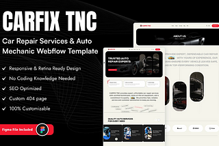 🚗 CARFIX TNC Transportation & Automotive Webflow Website Template