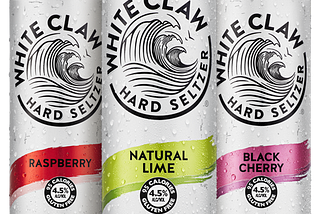 Cans of White Claw hard seltzer.