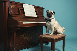 When Brains Play Piano: A Pug’s Notes on the Music of Human Thought