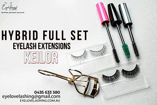 Hybrid full set, volume wispy eyelash extensions Deer Park