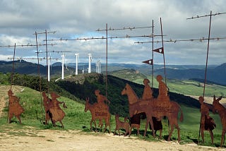 Taking on the Alto del Perdón