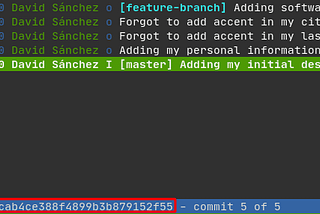 Tig showing that the hash of the oldest commit we want to retain is: 6c8e26c67111b0cab4ce388f4899b3b879152f55