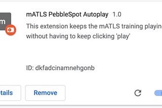 mATLS PebbleSpot Autoplay Extension tile as seen in Chrome