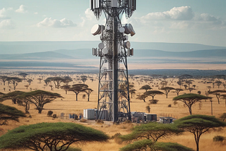 A cellular telecommunications tower in Africa
