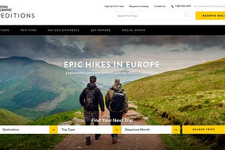 UX Case Study: Accessing National Geographic Expeditions Website