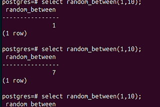 A PostgreSQL C Extension for Generating Random Integers Between Specified Values