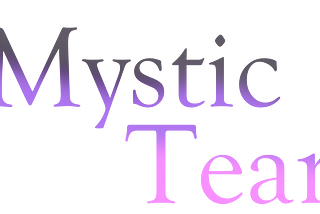 Purple lettering that reads: Mystic Tear