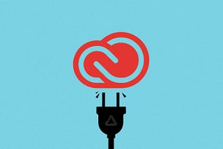 “Disconnecting from Adobe Creative Cloud” Adobe CC icon with unplug graphic