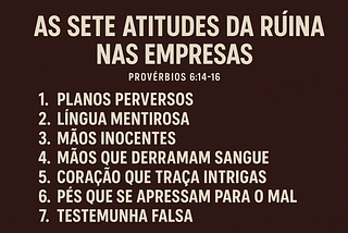 As sete atitudes da Ruína nas Empresas