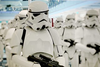 A group of Star Wars clone troopers