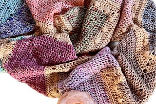 Pretty, hand-crocheted scarf