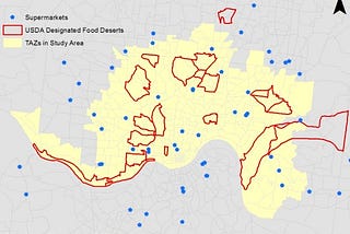 Mobility Mazes and Food Deserts