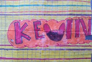 Graffiti made inside a designed flame with colorful lines