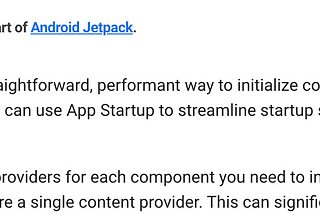 Jetpack — App Startup