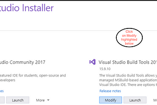 Python Error : Install Microsoft Visual C++ 14.0