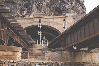 A bridge going into a tunnel