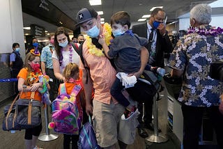10/18/20 — Family of 5 arrives in Honolulu , days after quarantine restrictions have been relaxed. #travel #hawaii #covid