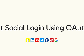React Social Login Using OAuth 2.0