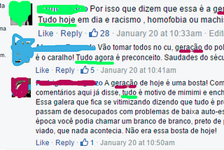 “Essa geração mimimi de hoje em dia deixa o mundo tão chato, né?”