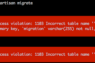 Fix Error SQLSTATE[42000] In Lumen