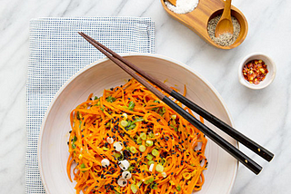 Carrot Noodles in Peanut Sauce