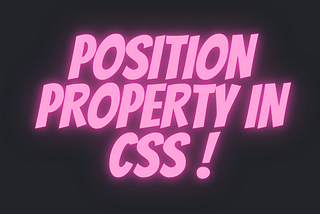 CSS property — Position