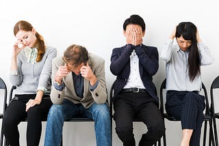 A disappointed group of people