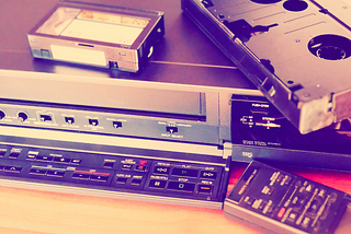 A vintage VCR from the days of old.