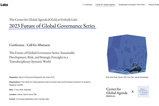 2023 Future of Global Governance Series — Conference Call for Abstracts