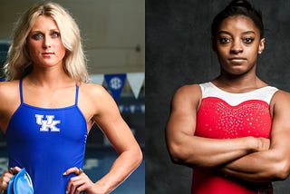 Riley Gaines and Simone Biles
