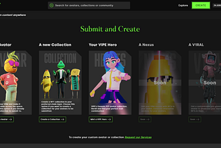 VIPE Creators Hub: Mint an Avatar, Collection or VIPE Hero