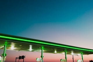 Gas station at dawn