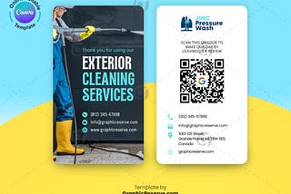 Pressure Washing Google Review Business Card Template Canva