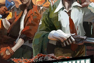 Game poster showing the main character and his partner