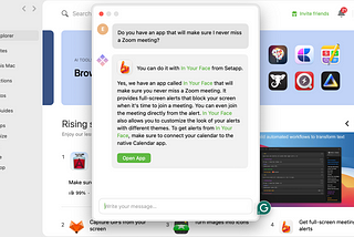 The Setapp AI assistant.