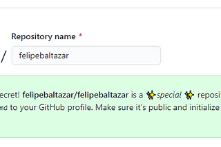 Github repository creation with my username as repository name