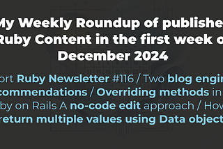 Weekly Articles — summary