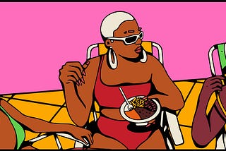 Black women enjoying life on the beach. immigrants, life lessons, politics