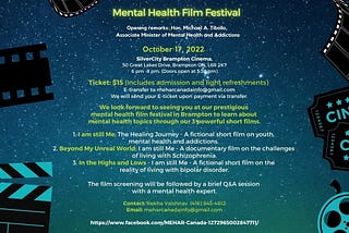 Media Art Festival For Awareness (MAFFA) showcasing Films on mental health issues in Brampton…