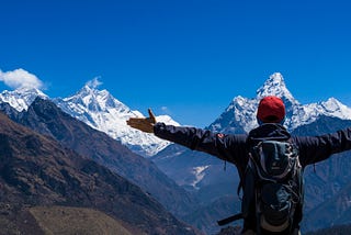 Trekkers enjoing the view during everest Base Camp trek in Nepal.