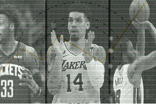 Three profile photos of Robert Covington (Houston Rockets), Danny Green (Los Angeles Lakers), and Trevor Ariza (Portland)