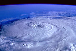 Photo of a hurricane seen from space